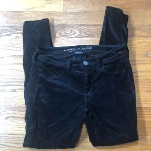 AE Black Velvet Jeggings sz 6